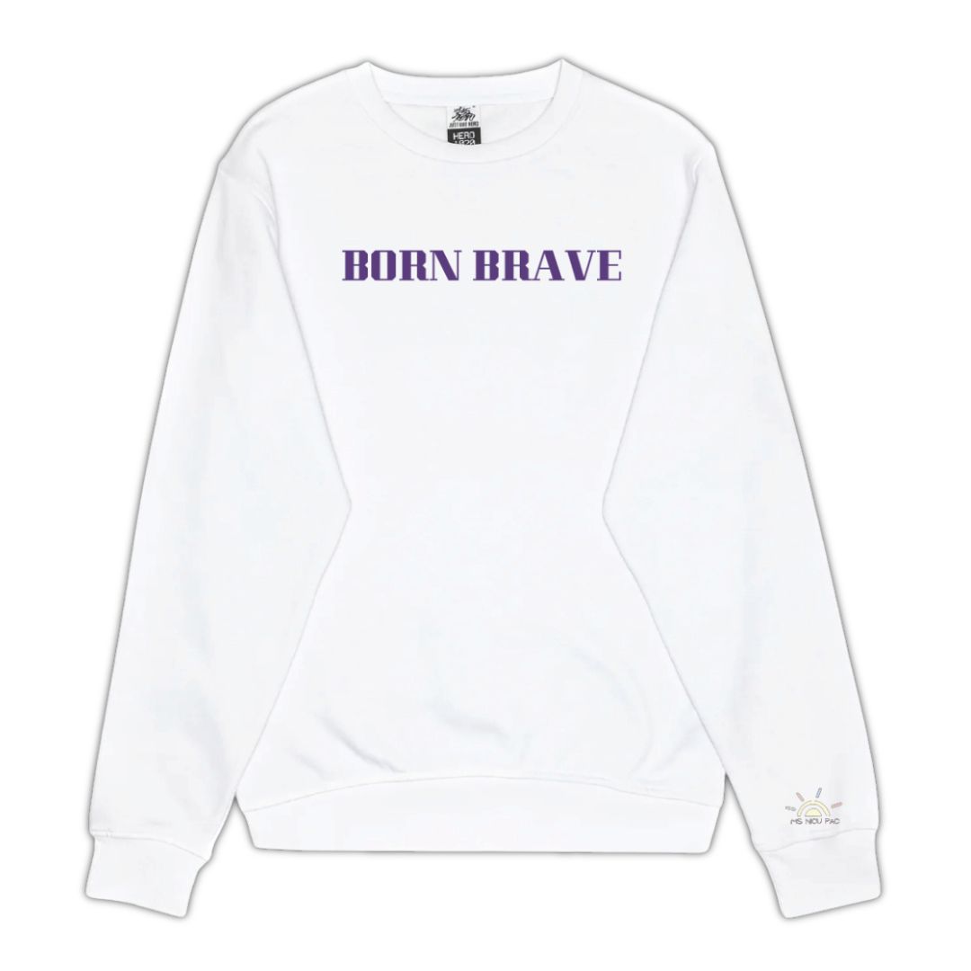 Crewneck Sweater (White) | Youth | Mount Sinai NICU PAC