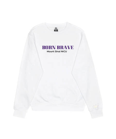 Crewneck Sweater (White) | Toddler | Mount Sinai NICU PAC